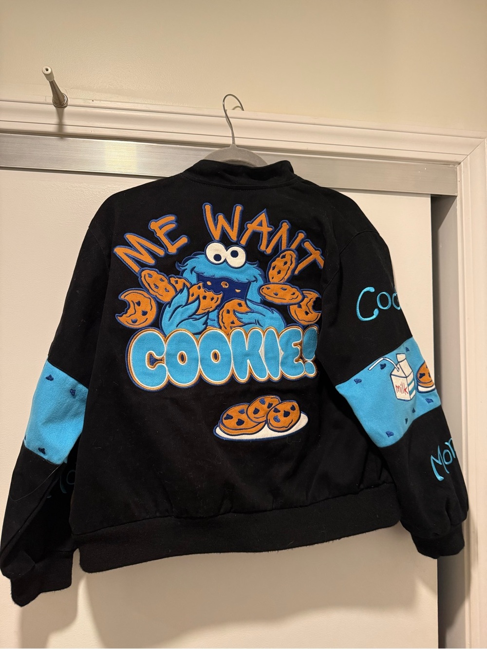 Cookie Monster Black & Blue l Jacket - Fun Graphic Coat